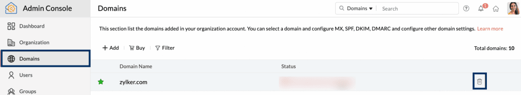 delete domains 2