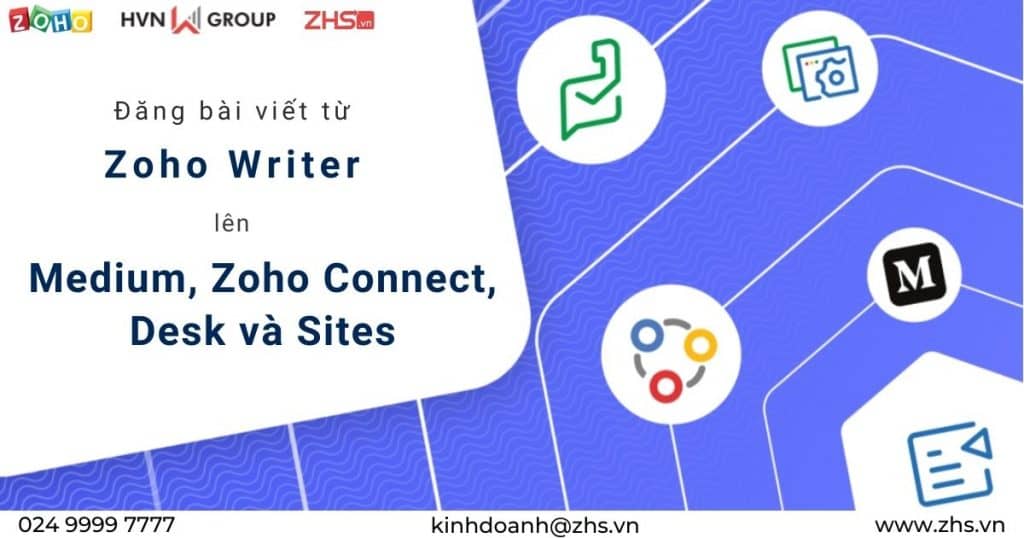zoho writer cho phép đăng trực tiếp các bài viết