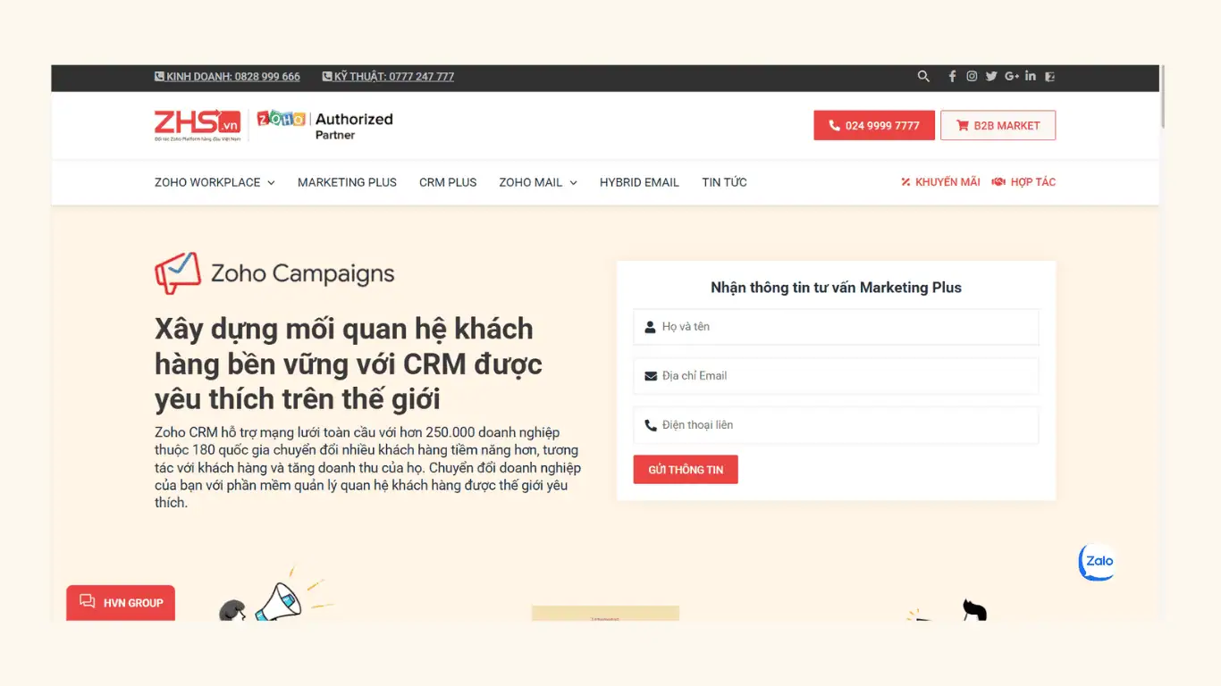 Đăng ký tư vấn trực tuyến qua websitezhs
