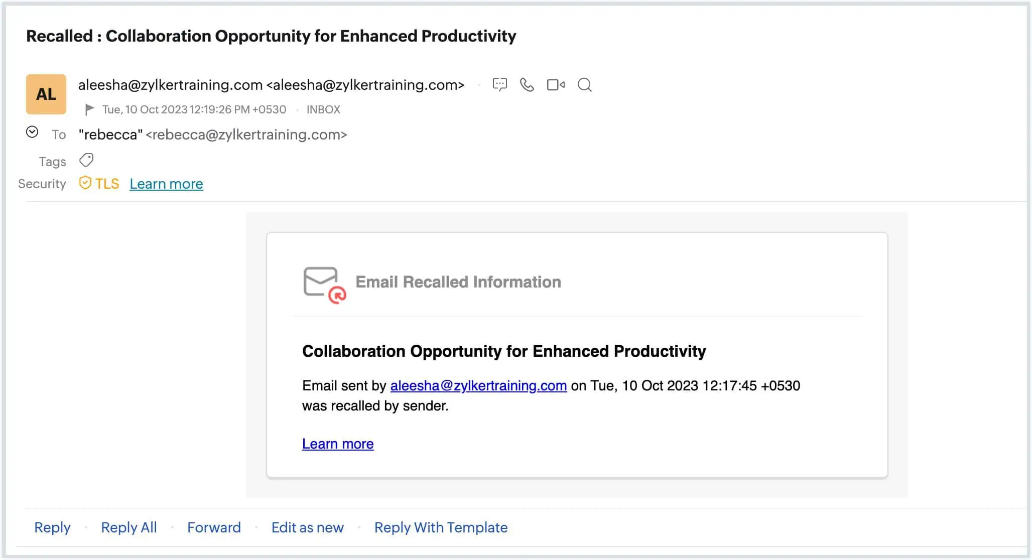 xac nhan thu hoi email