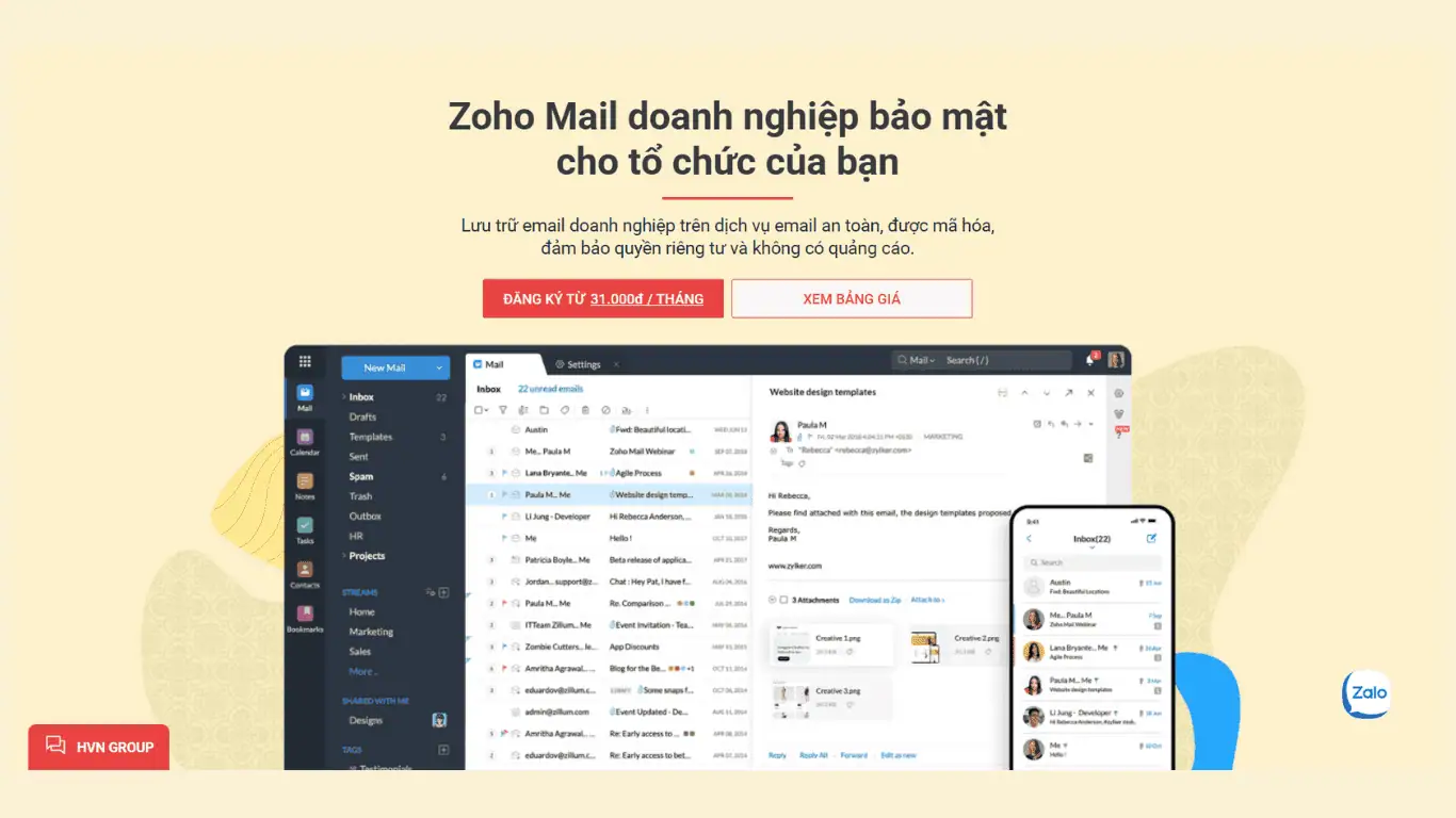 Đăng ký Zoho Mail bản quyền tại ZHS – Giải pháp email doanh nghiệp chuẩn hóa