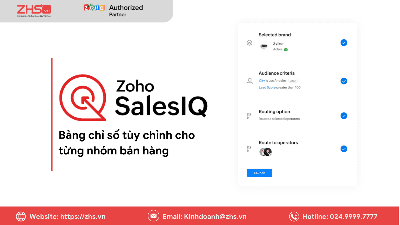 Bảng chỉ số tùy chỉnh cho từng nhóm bán hàng