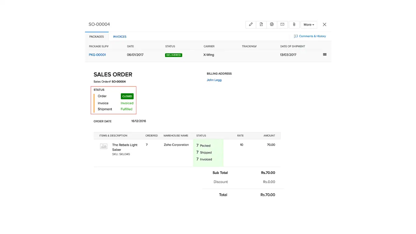 Quản lý đơn hàng bán (Sales Orders)