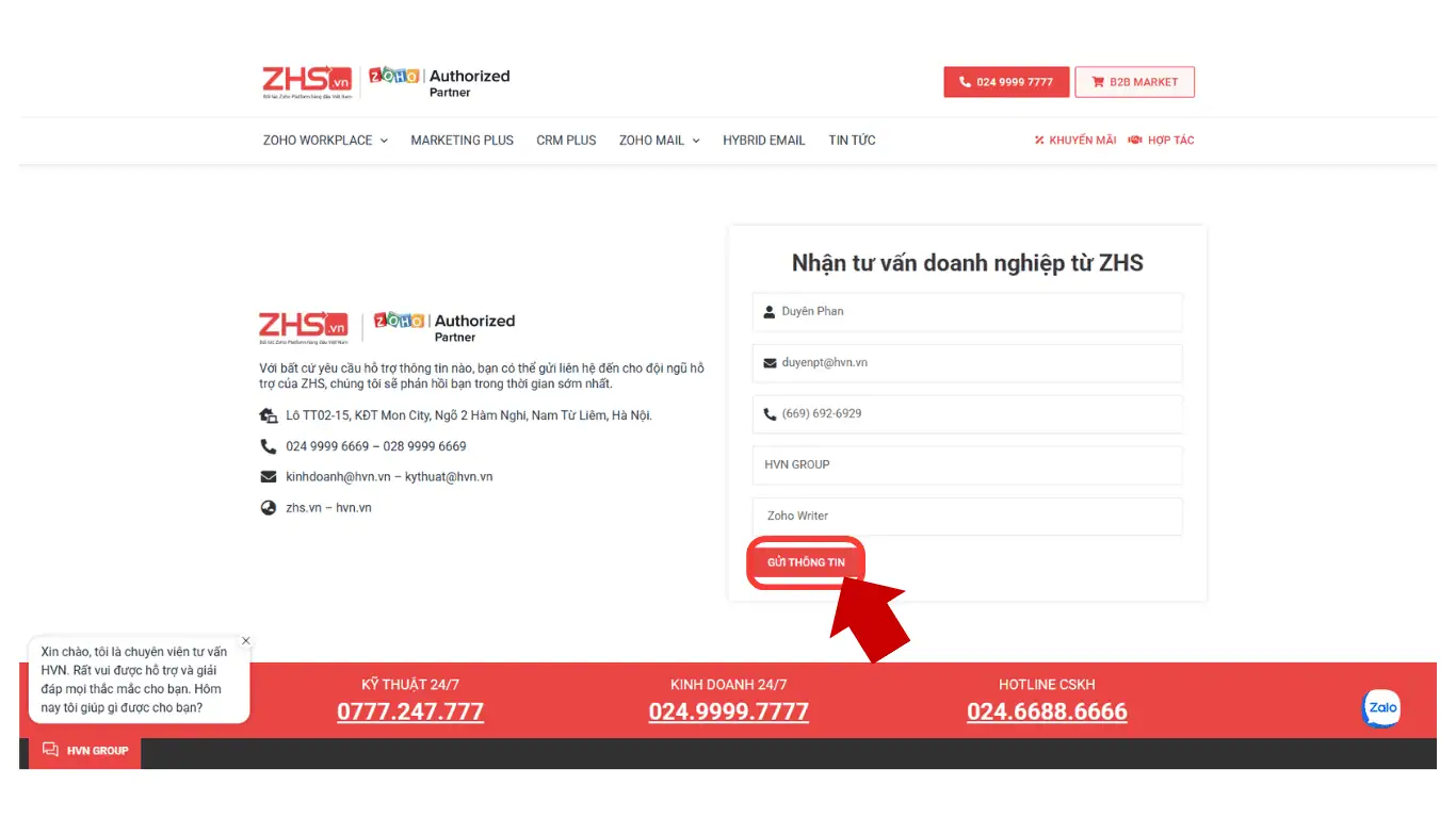 Hướng dẫn đăng ký sử dụng Zoho Writer bản quyền tại ZHS